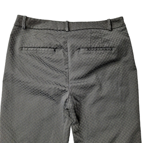 White House Black Market Sz‎ 10 The Slim Ankle Black Textured Pant - Picture 5 of 15